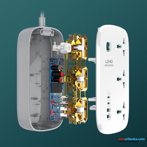 LDNIO SC3416 3 AC Outlets 4 USB Power Strip (6M)